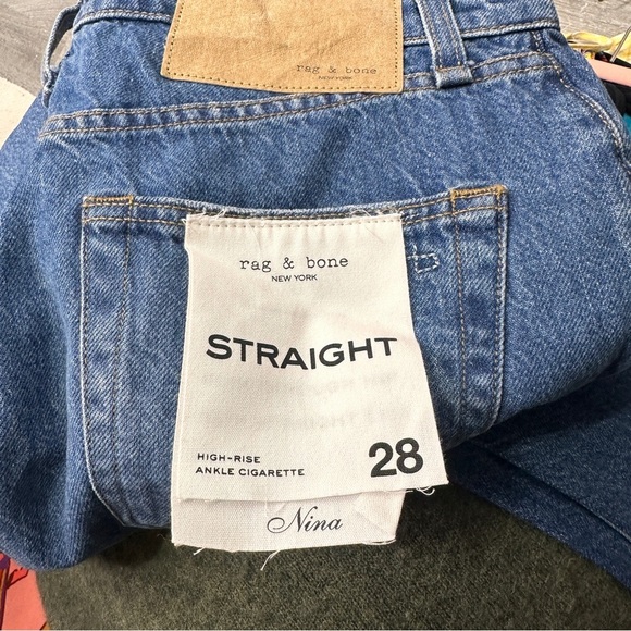 NWT Rag & Bone Nina High Rise Ankle Cigarette Straight Jeans sz 28 - Picture 9 of 12